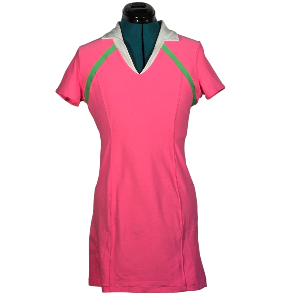 Nike Court Dri-FIT Victory Tennis Dress NWT S Pink Green Athletic Sporty